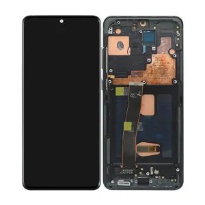 Samsung Galaxy S20 PLUS (G985) / G985 – дисплей с тъч, с рамка, черен цвят
