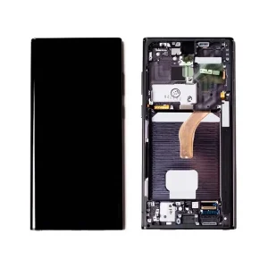 Samsung Galaxy S22 ULTRA (S908) / S908 – дисплей с тъч, с рамка, черен цвят